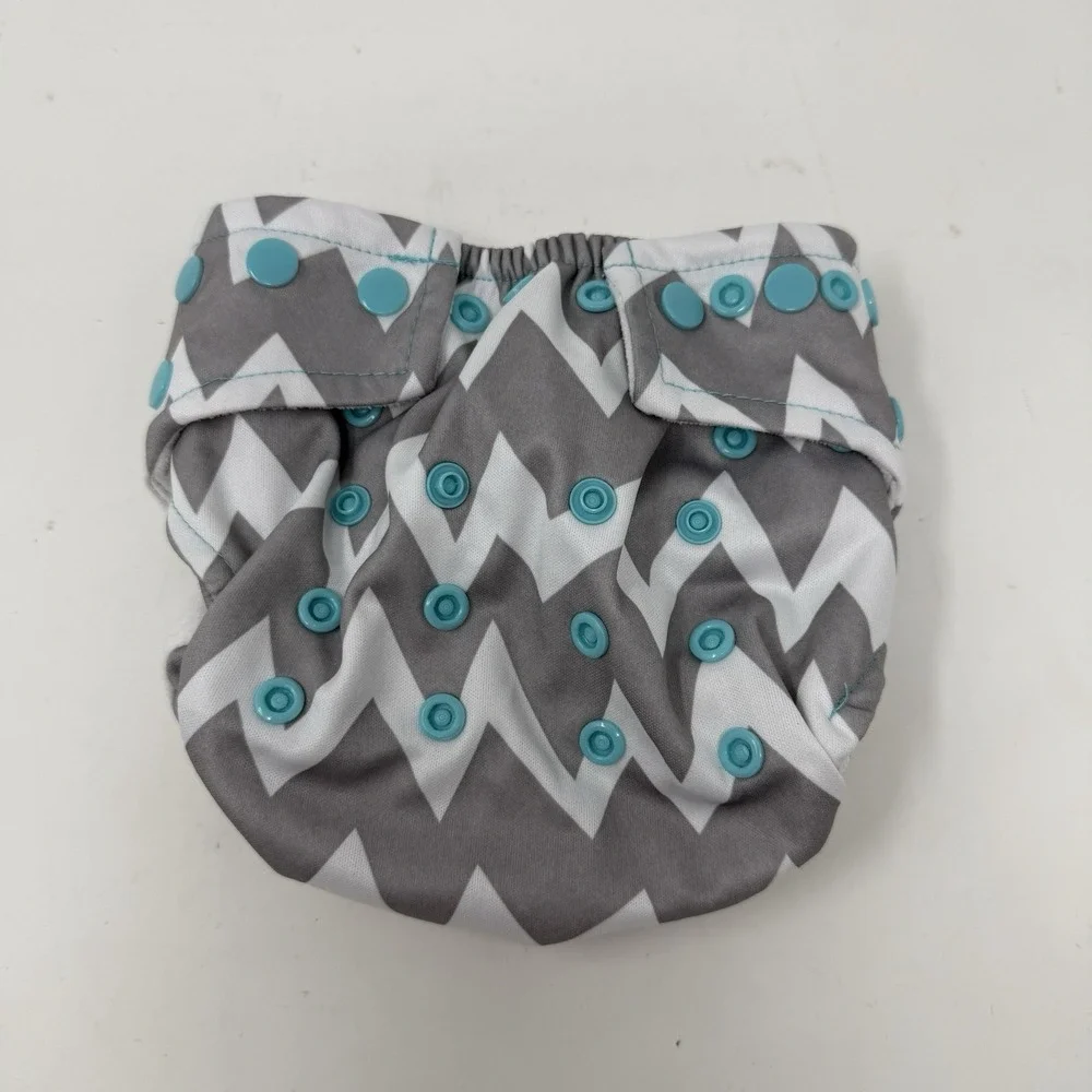 BumKins Pocket Diaper Cloth Diapers One Size Adjustable Washable Gray w Insert